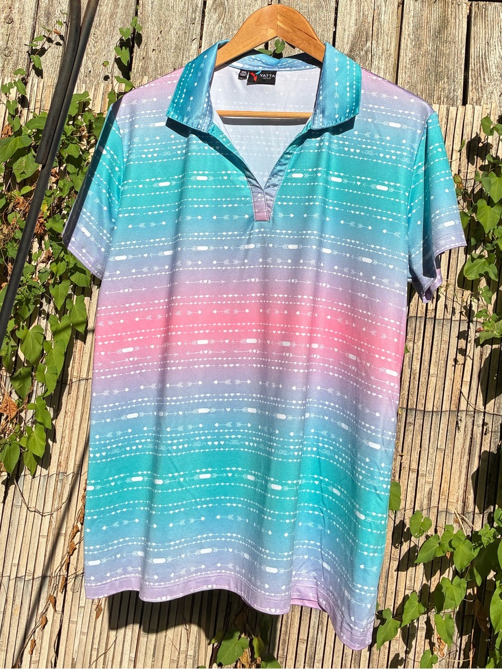 Yatta Golf Polo Shirt, Turquoise & Pink, Women’s Sz XXL